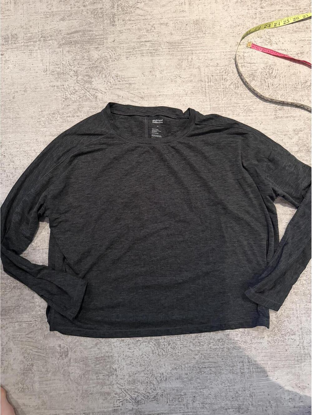 Girlfriend Collective Reset Long Sleeve Tee Charcoal M